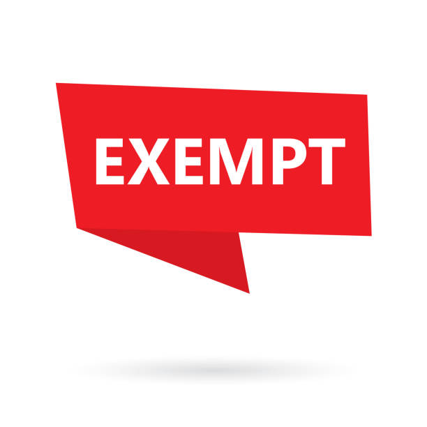 Image of the word "Exempt" in white letters with a red background.