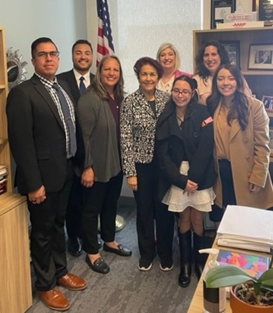 Image of meeting with Ana Caballero, Cindy and Alisha Rolon, and the SELPA Team