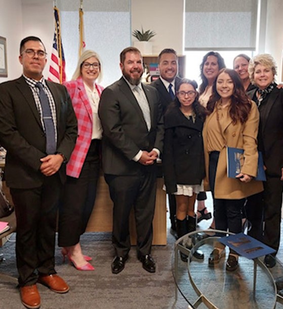 Image of meeting with Dr. Joaguin Arambula, Cindy and Alisha Rolon, and the SELPA Team