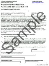 A pdf sample of CDE's Proportionate Share Assurance Form